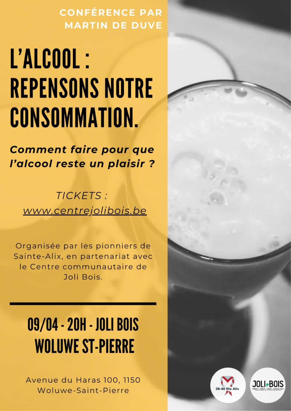 Conférence sur la consommation d'alcool par Martin De Duve